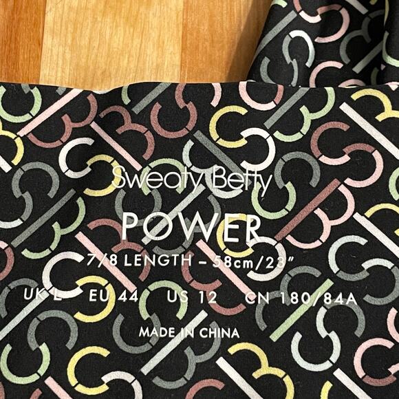 Sweaty‎ Betty Power 7/8 Length Leggings Pockets Sz 12 Workout High Waist Logo - Picture 7 of 13